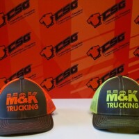 Custom embroidered hats for M&K trucking