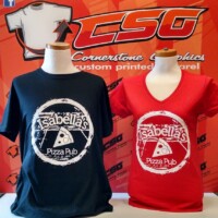 Isabella's Pizza Pub screen printed shirts